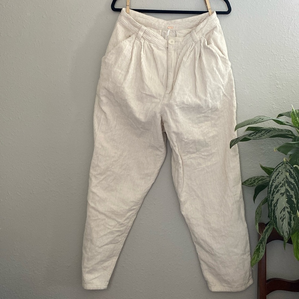 Free People Cream Corduroy Pants | Size 12